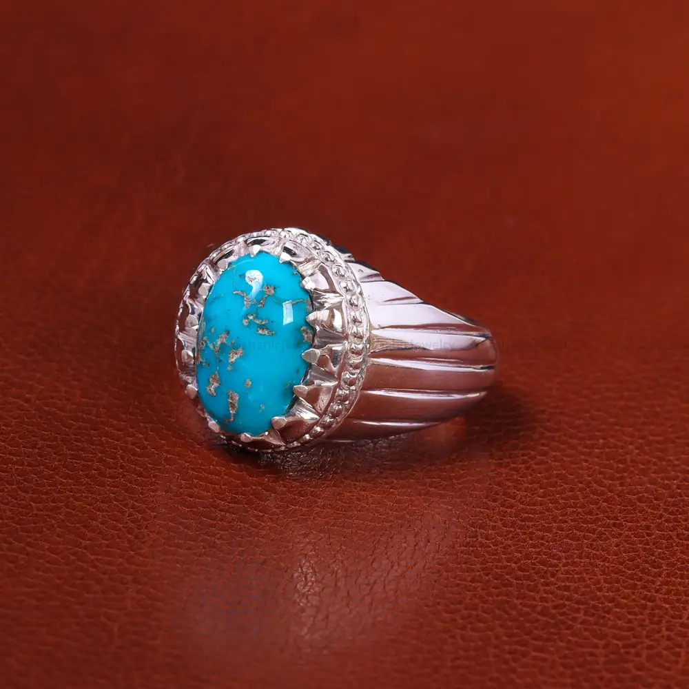 انگشتر فیروزه شجری مردانه کد 20523