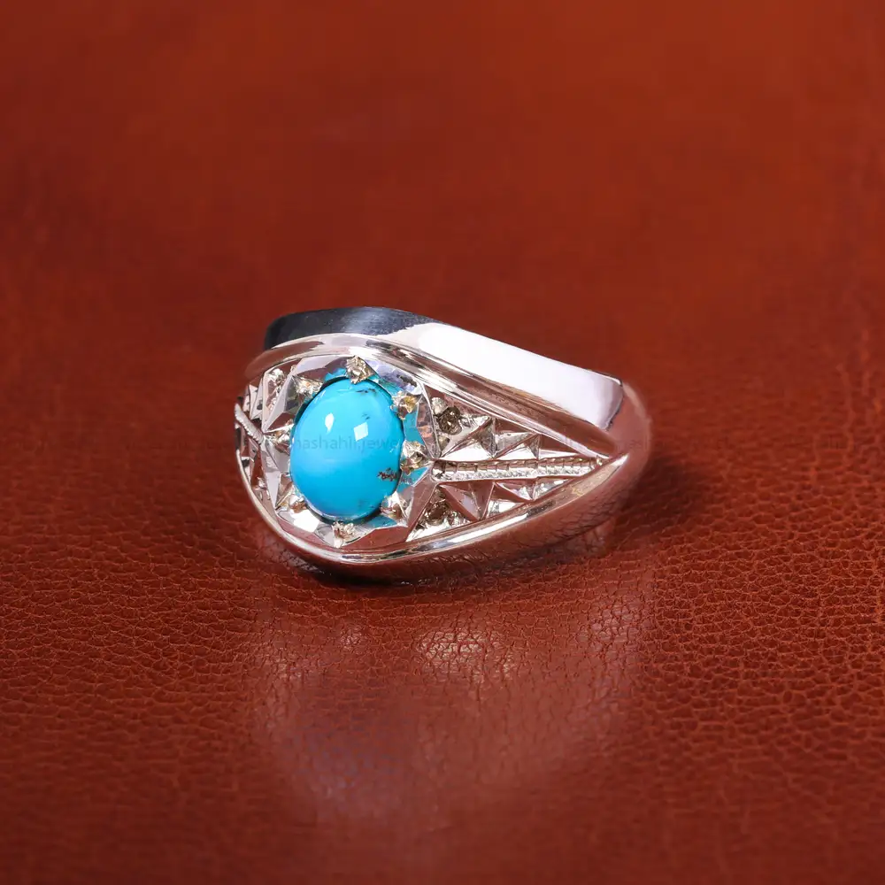 انگشتر فيروزه عجمی مردانه کد 20538