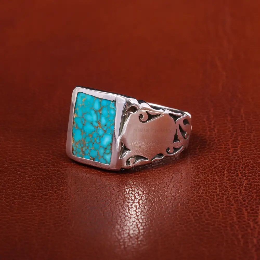 انگشتر فیروزه شجری مردانه کد 20540