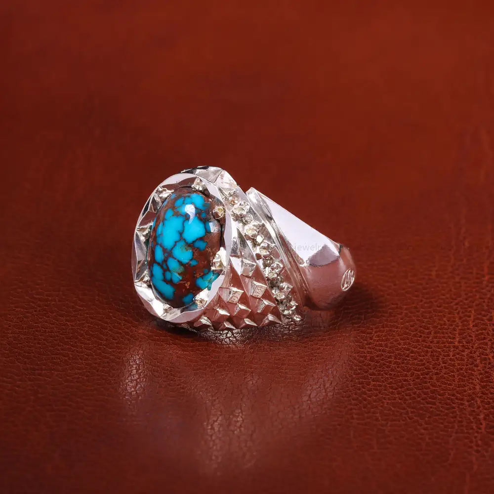 انگشتر فیروزه شجری مردانه کد 20544