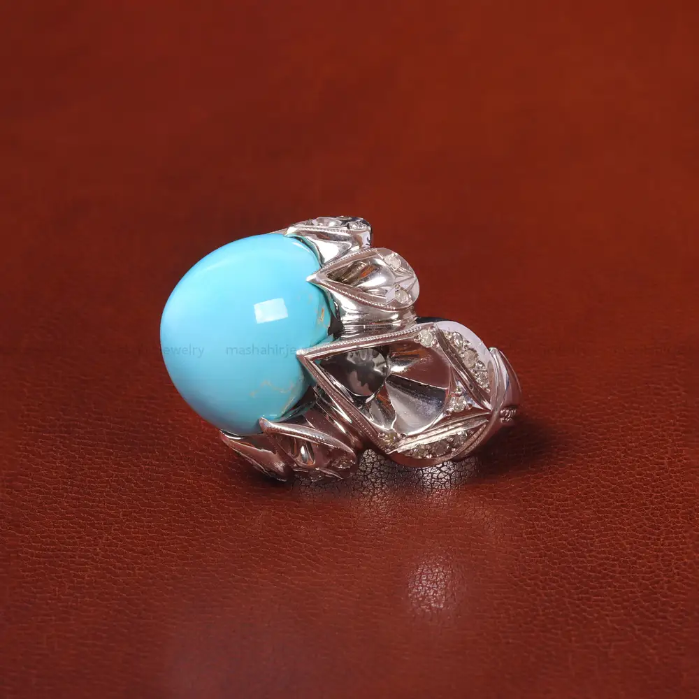 انگشتر فيروزه عجمی مردانه کد 20547