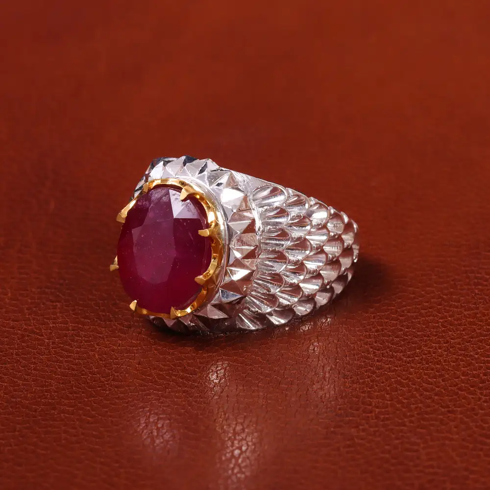 انگشتر یاقوت سرخ مردانه کد 20548