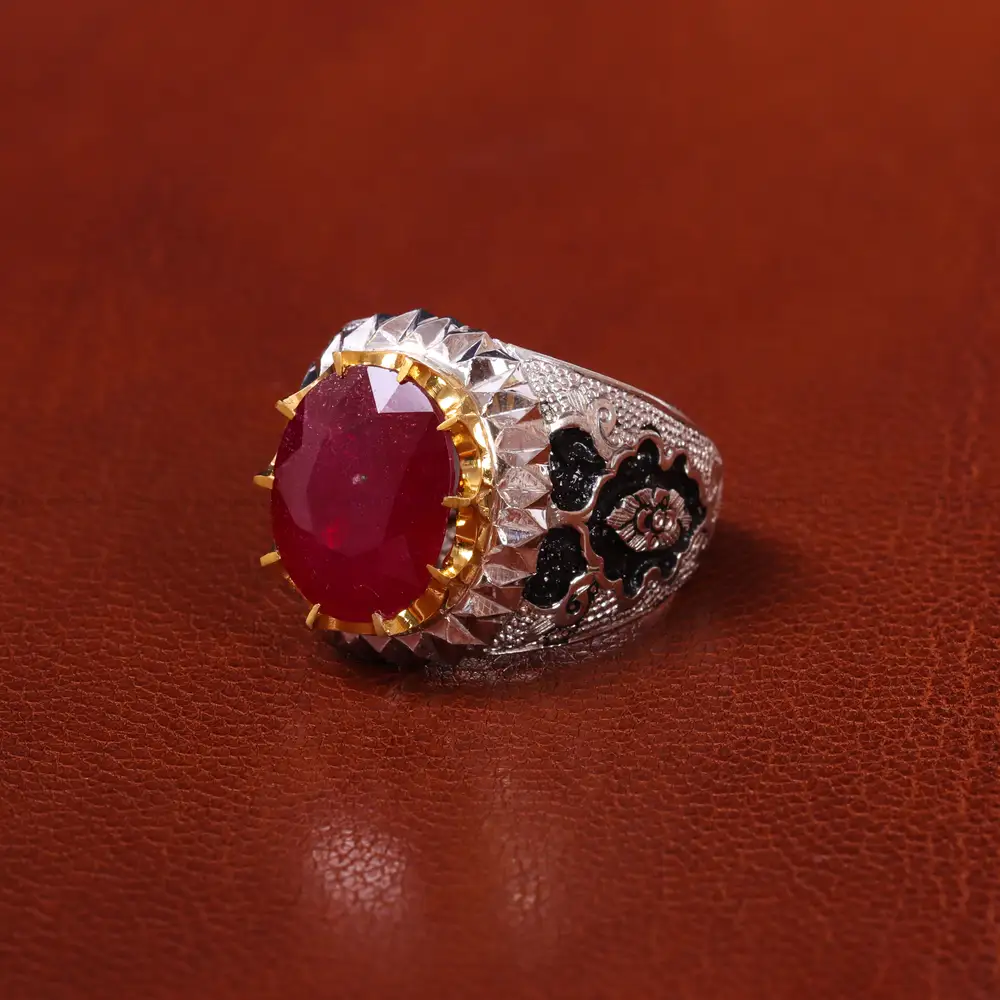 انگشتر یاقوت سرخ مردانه کد 20560