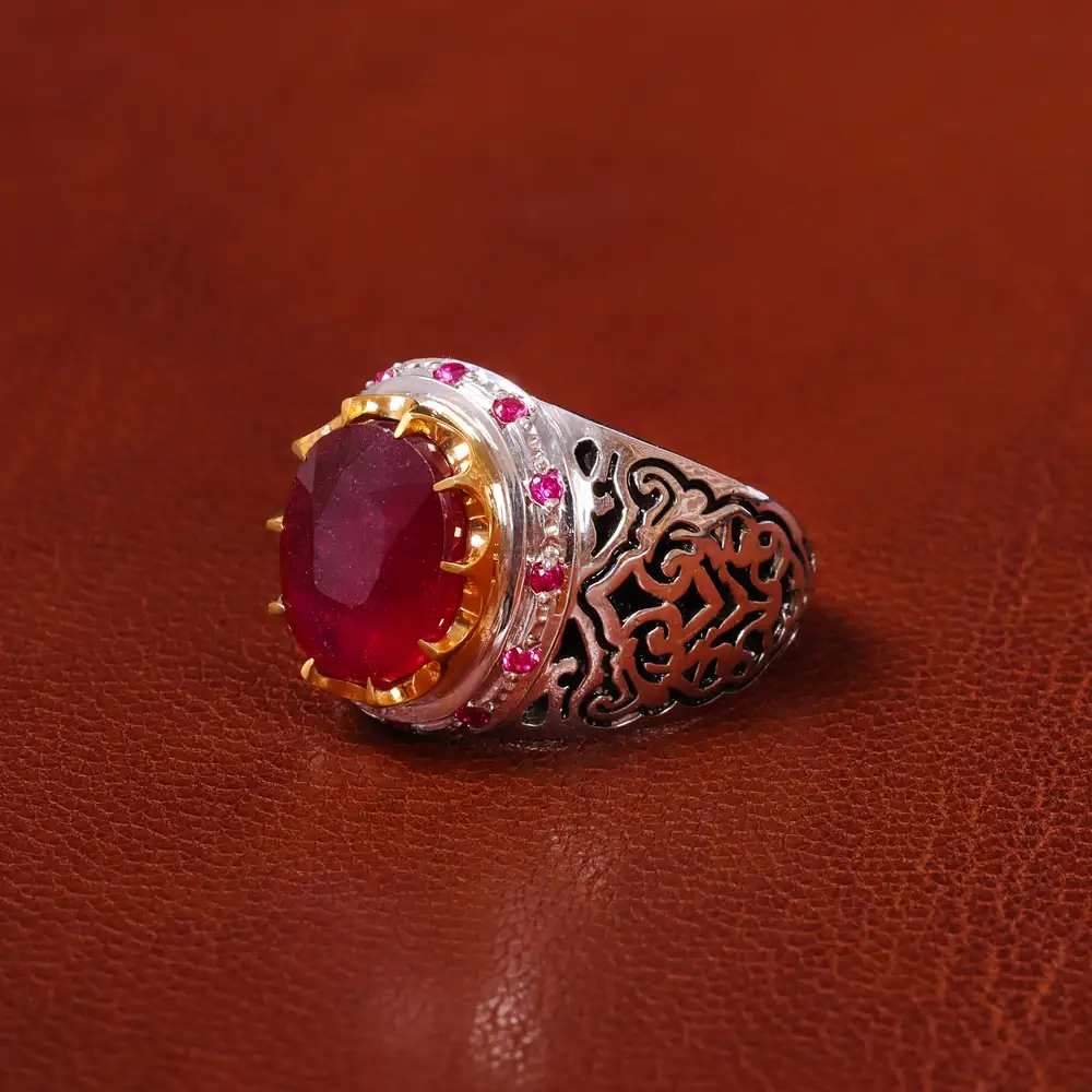 انگشتر یاقوت سرخ مردانه کد 20576
