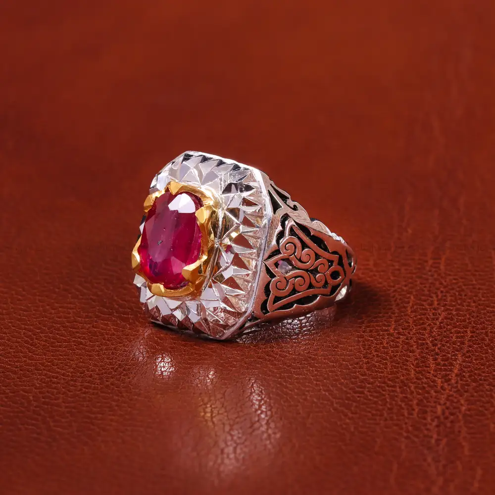 انگشتر یاقوت سرخ مردانه کد 20583