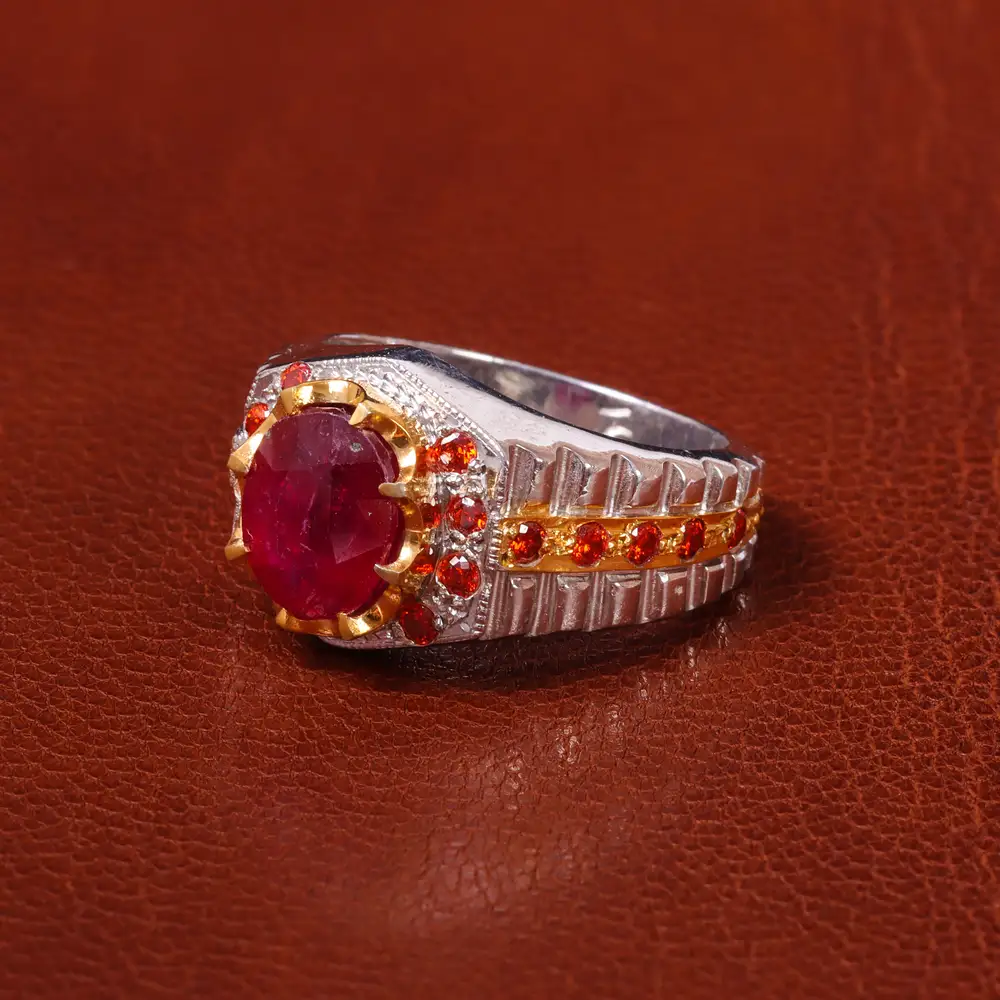 انگشتر یاقوت سرخ مردانه کد 20584