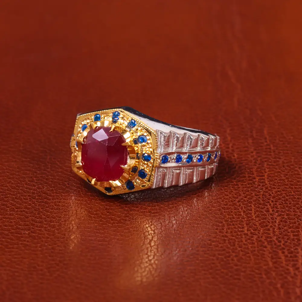 انگشتر یاقوت سرخ مردانه کد 20589