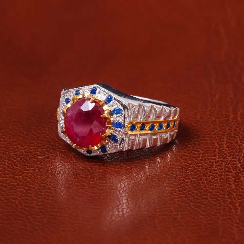 انگشتر یاقوت سرخ مردانه کد 20590