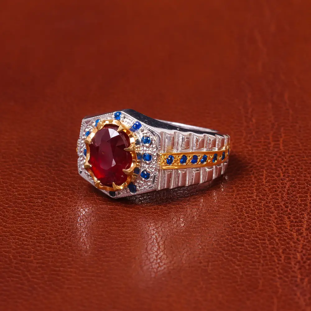 انگشتر یاقوت سرخ مردانه کد 20591