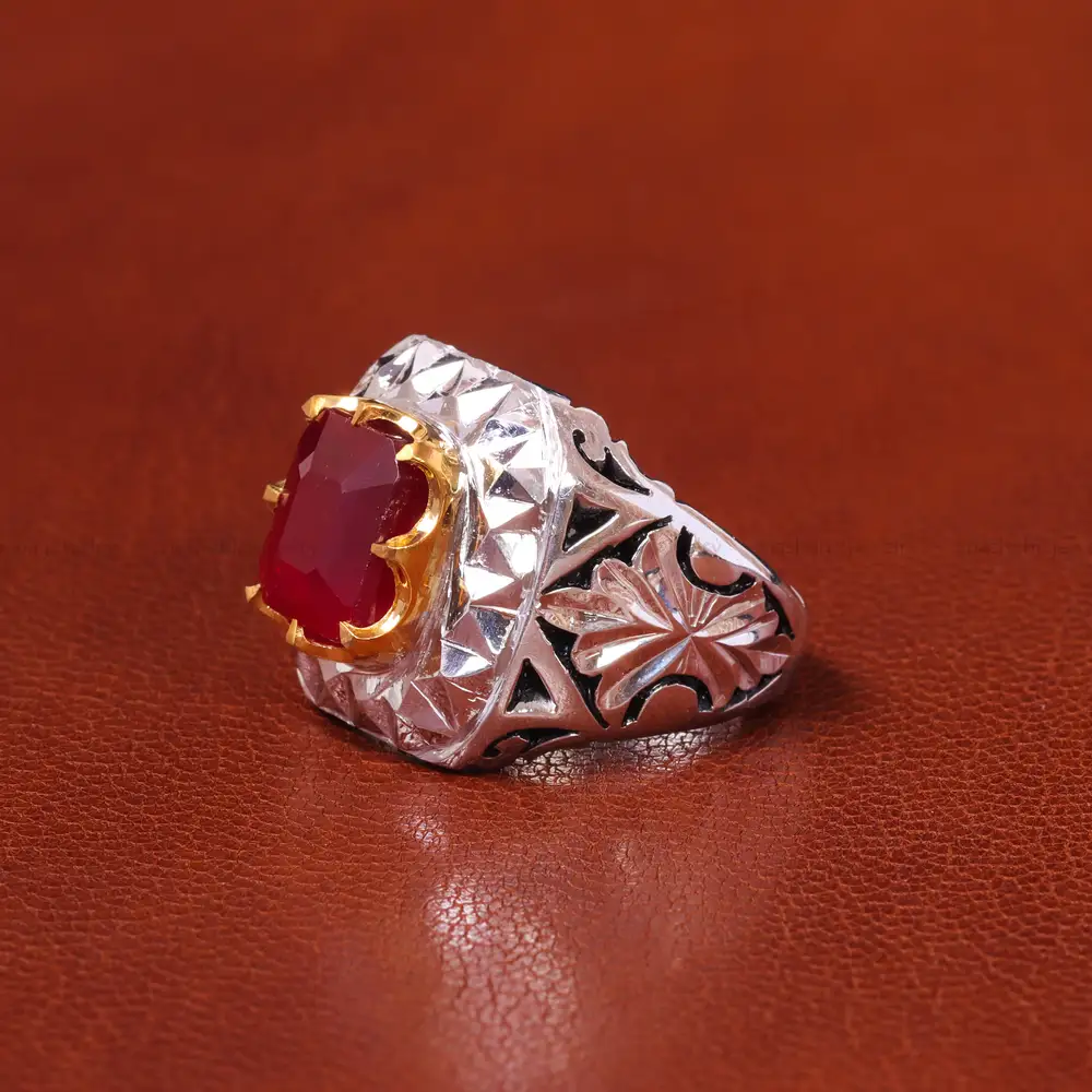 انگشتر یاقوت سرخ مردانه کد 20613