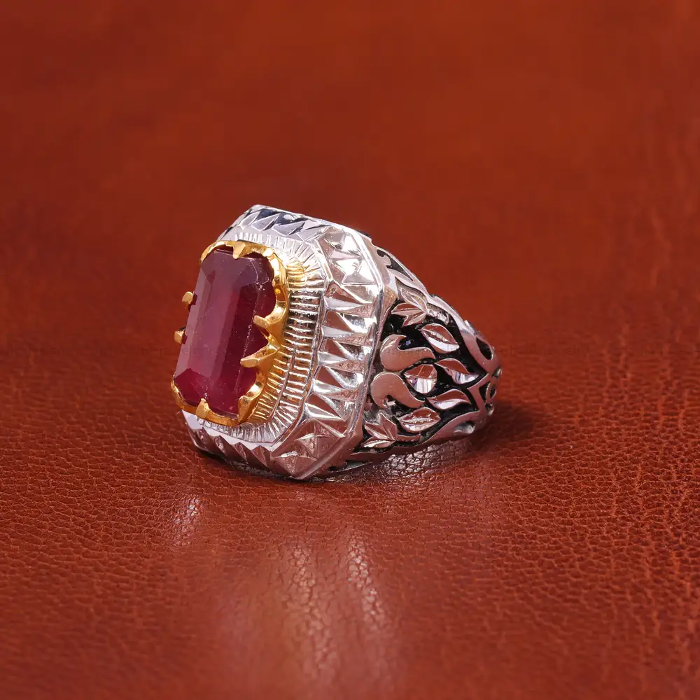 انگشتر یاقوت سرخ مردانه کد 20614