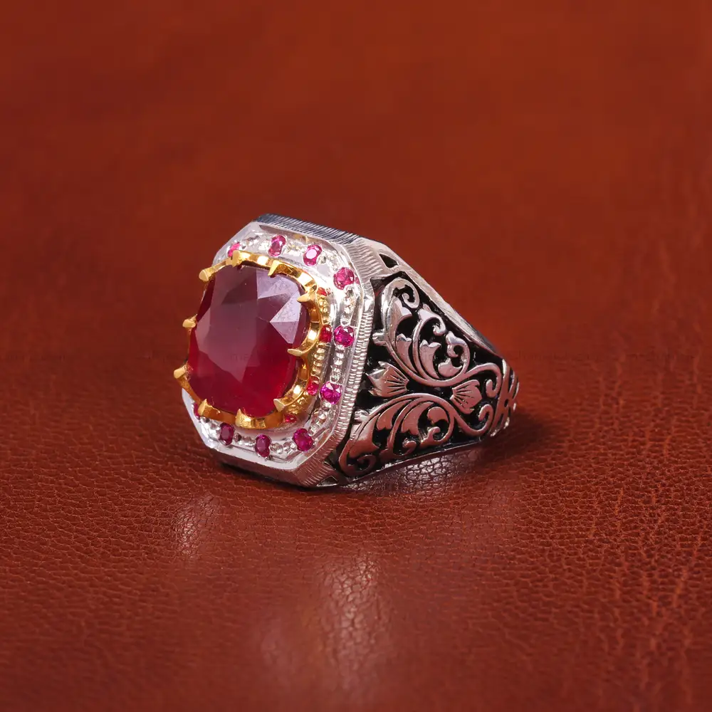 انگشتر یاقوت سرخ مردانه کد 20621