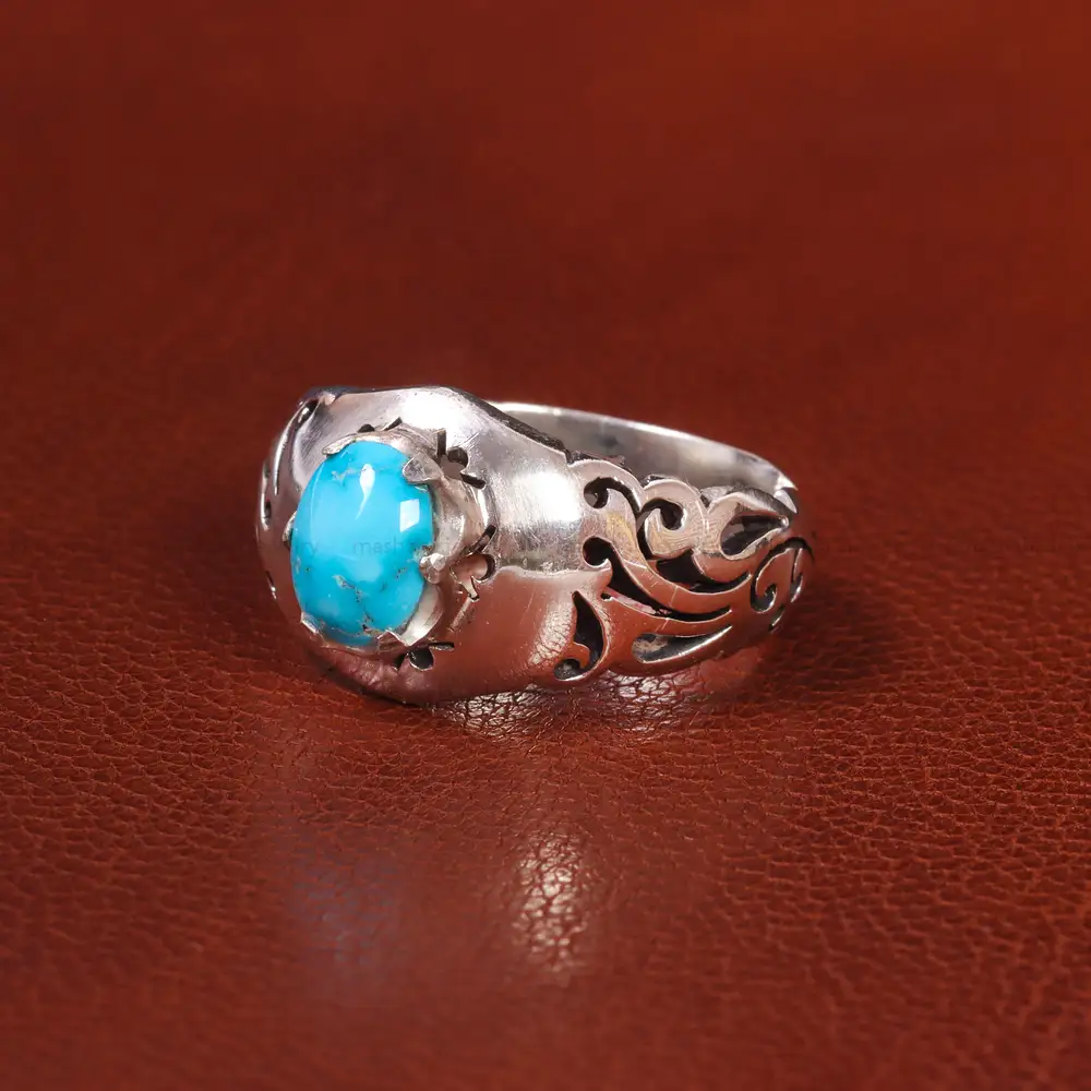 انگشتر فیروزه شجری مردانه کد 20647