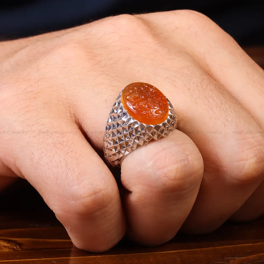 انگشتر عقیق یمن مردانه کد 17233