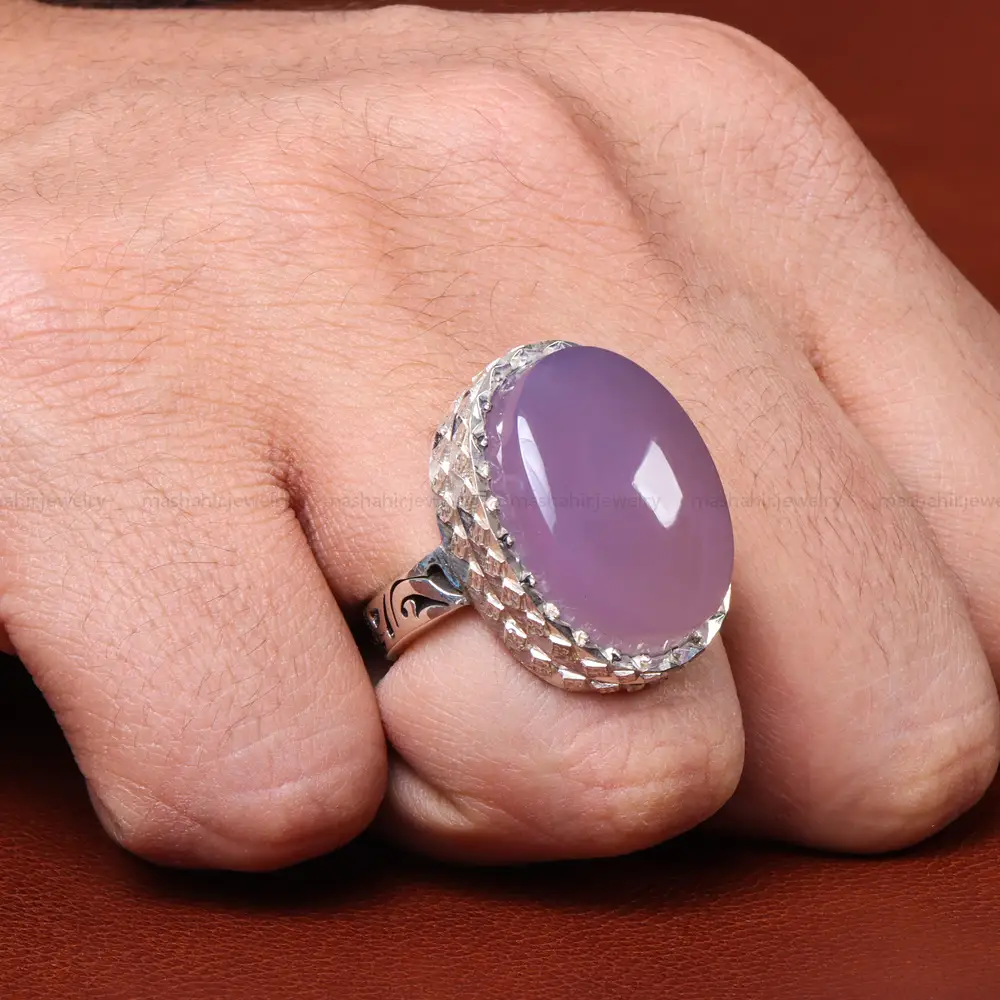 انگشتر عقیق سوسنی مردانه کد 20024