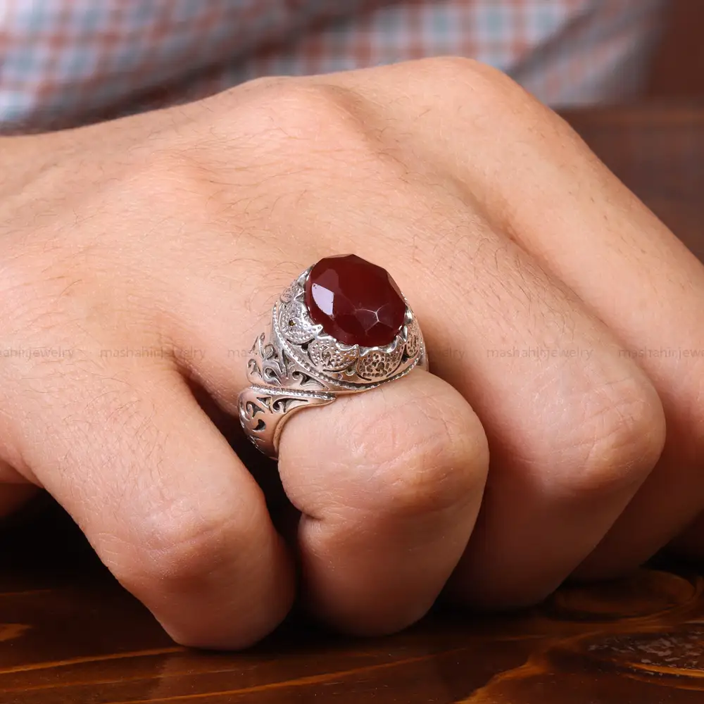 انگشتر یاقوت سرخ مردانه کد 20204