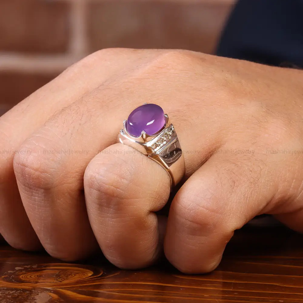 انگشتر عقیق سوسنی مردانه کد20487