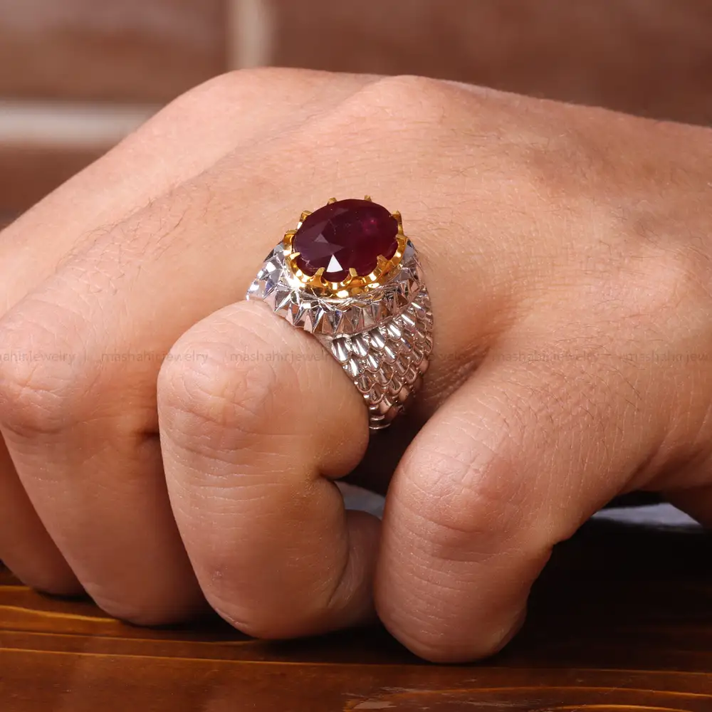 انگشتر یاقوت سرخ مردانه کد 20550