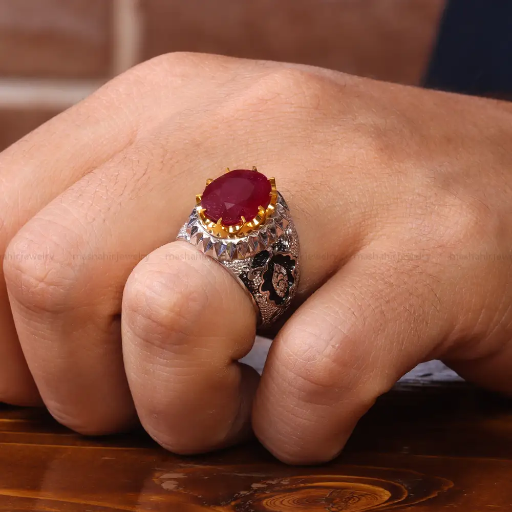 انگشتر یاقوت سرخ مردانه کد 20560