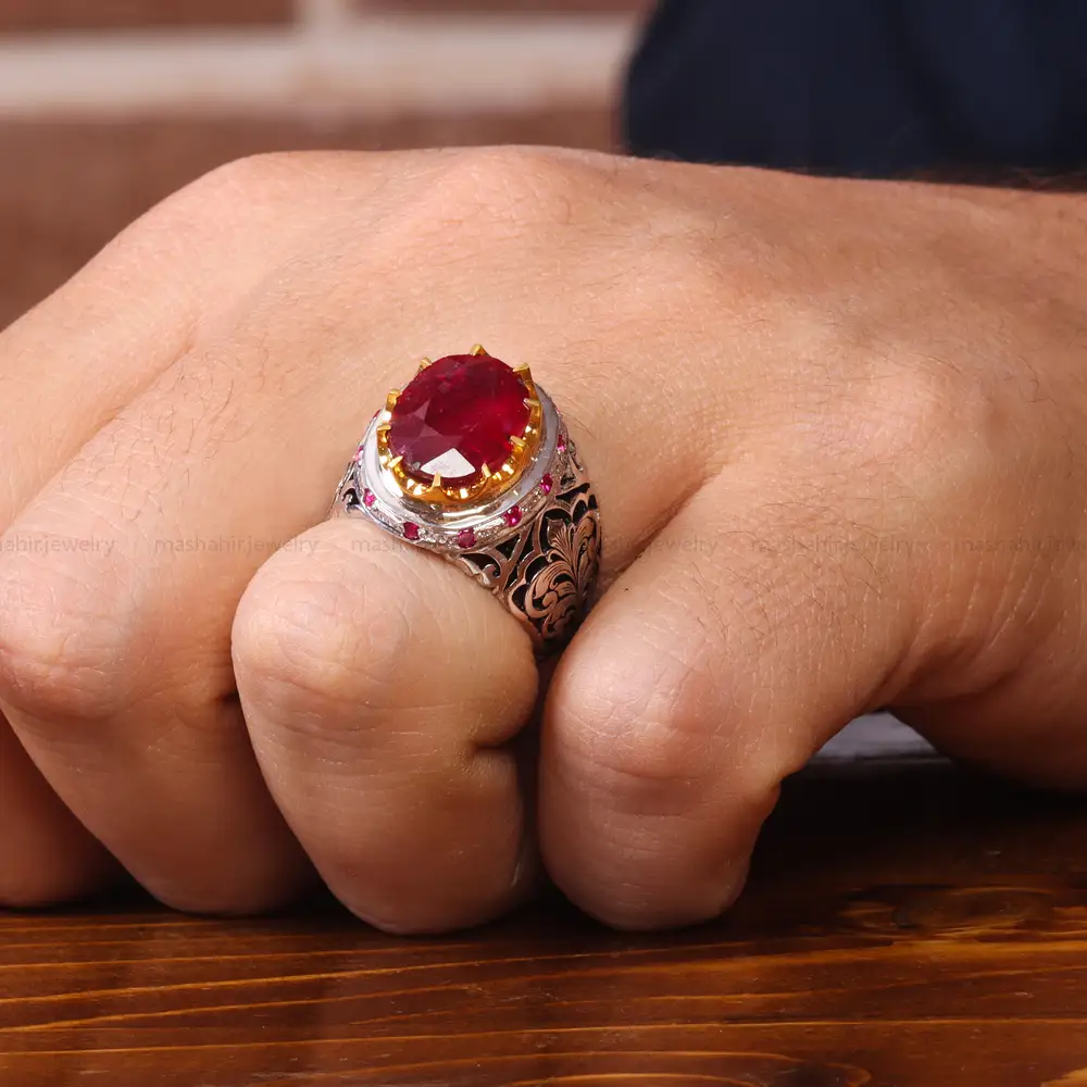انگشتر یاقوت سرخ مردانه کد 20620