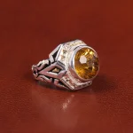 انگشتر سیترین مردانه کد 20687