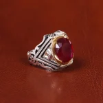 انگشتر یاقوت سرخ مردانه کد 20690