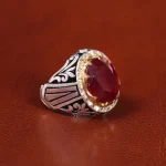 انگشتر یاقوت سرخ مردانه کد 20692