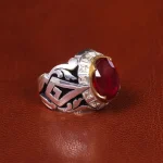 انگشتر یاقوت سرخ مردانه کد 20695