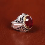 انگشتر یاقوت سرخ مردانه کد 20696