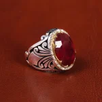 انگشتر یاقوت سرخ مردانه کد 20697