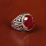 انگشتر یاقوت سرخ مردانه کد 20700