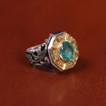 انگشتر زمرد مردانه کد 20703