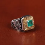 انگشتر زمرد مردانه کد 20704