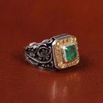 انگشتر زمرد مردانه کد 20706