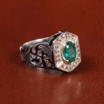 انگشتر زمرد مردانه کد 20708