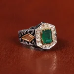 انگشتر زمرد مردانه کد 20709