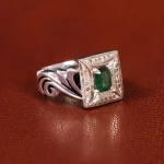 انگشتر زمرد مردانه کد 20710