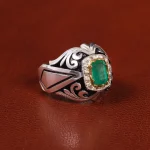 انگشتر زمرد مردانه کد 20714