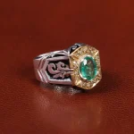 انگشتر زمرد مردانه کد 20716