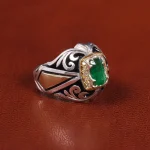 انگشتر زمرد مردانه کد 20717