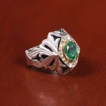 انگشتر زمرد مردانه کد 20720