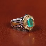 انگشتر زمرد مردانه کد 20724