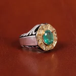 انگشتر زمرد مردانه کد 20725