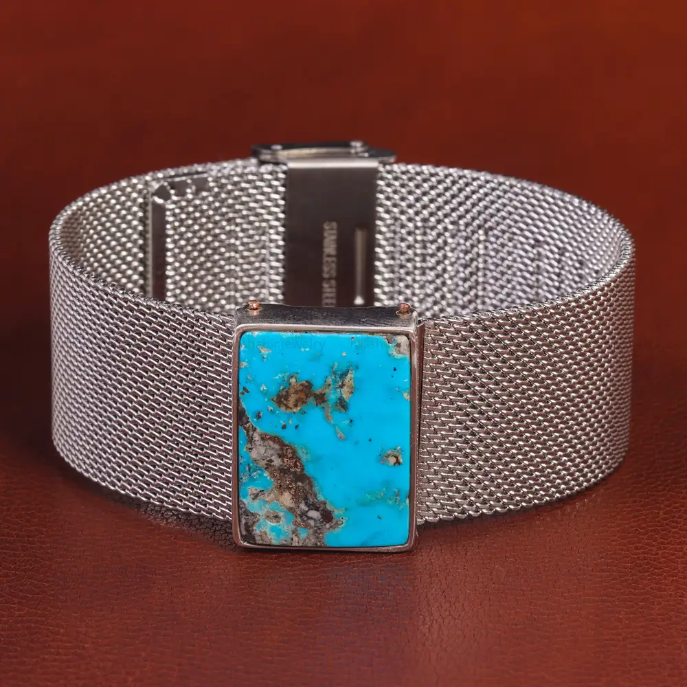 دستبند فیروزه مردانه کد 20728