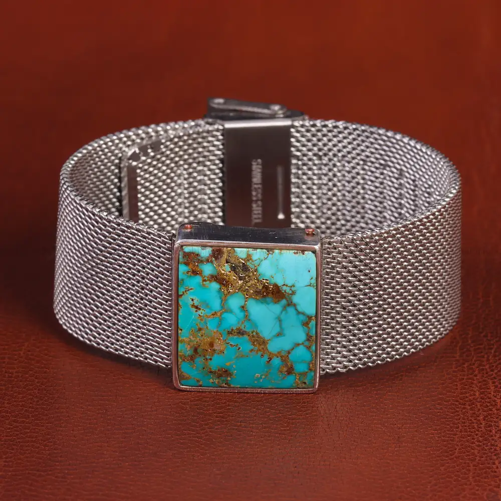 دستبند فیروزه مردانه کد 20731