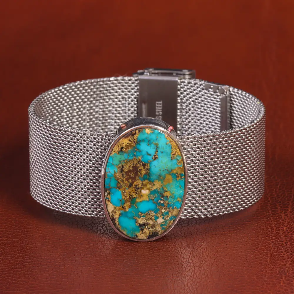 دستبند فیروزه مردانه کد 20732