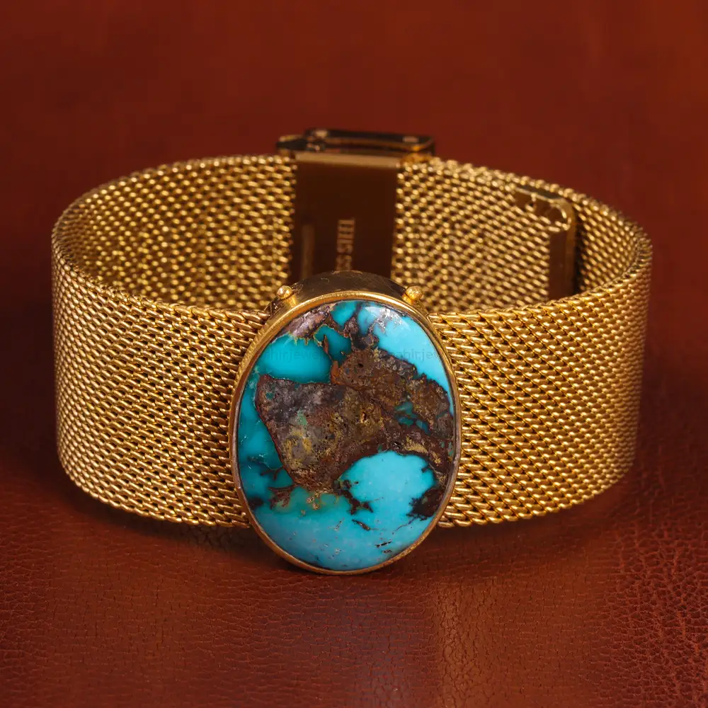 دستبند فیروزه مردانه کد 20737