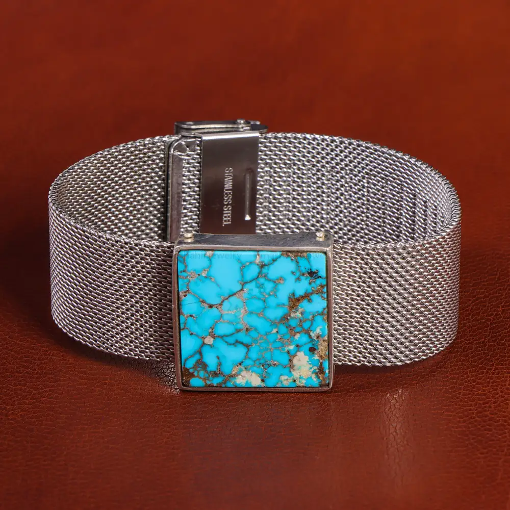 دستبند فیروزه مردانه کد 20769