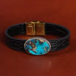 دستبند چرم فیروزه کد 20770