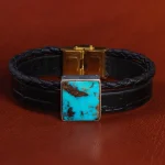 دستبند چرم فیروزه کد 20775